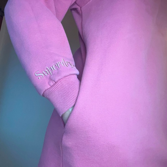 SUPERDRY | PINK LONG SLEEVE TURTLENECK SWEATSHIRT DRESS - Picture 6 of 7
